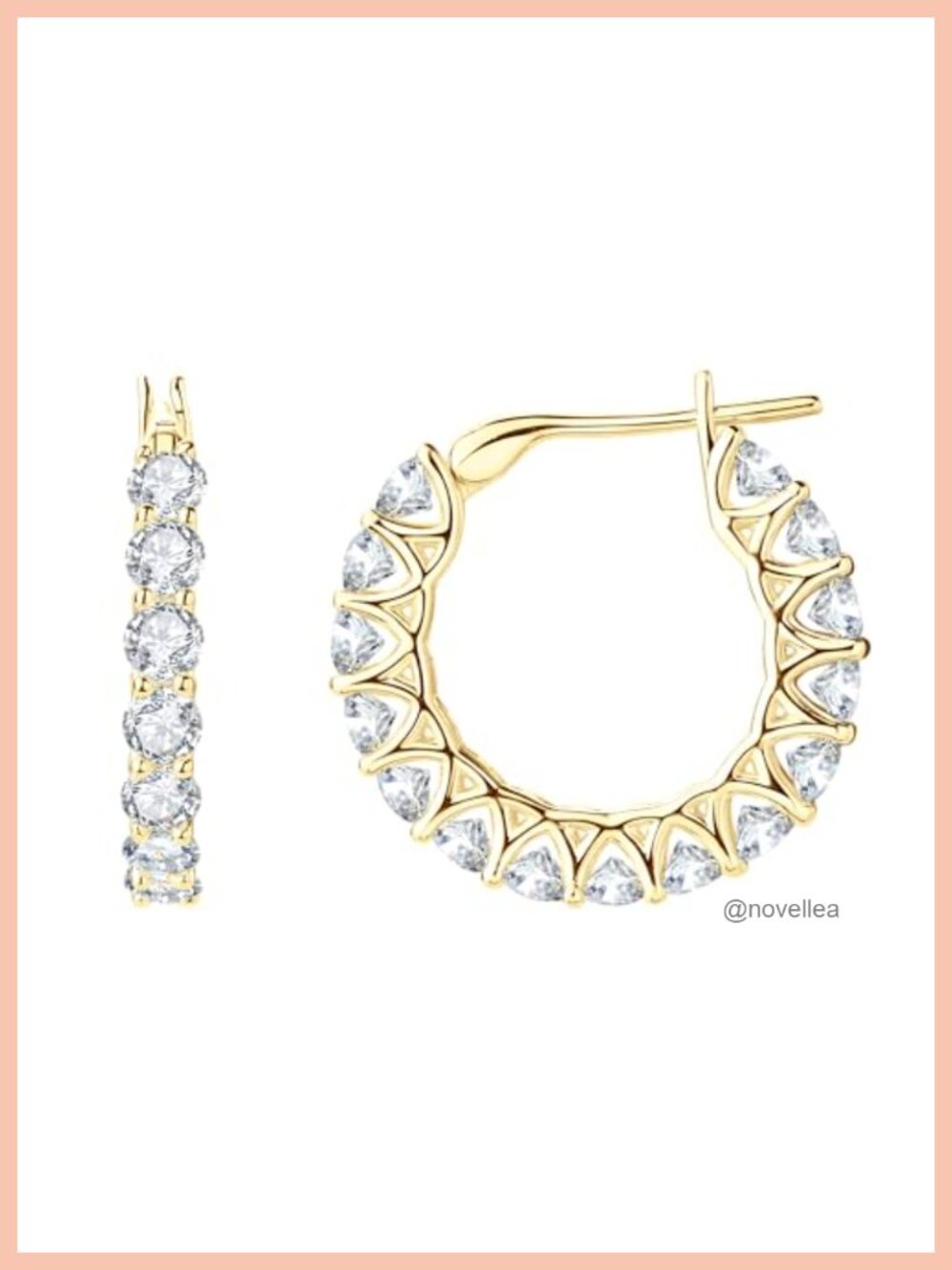 CZ Huggie Hoop Earrings Full Eternity 14K Gold Plated Women Bridal Jewelry Gift